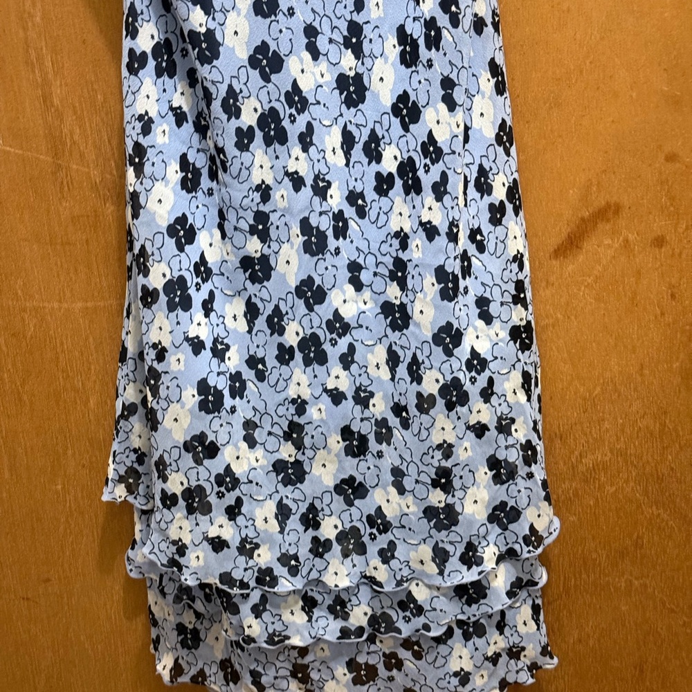 Floral Blue Spaghetti Strap Dress - Picture 3 of 4